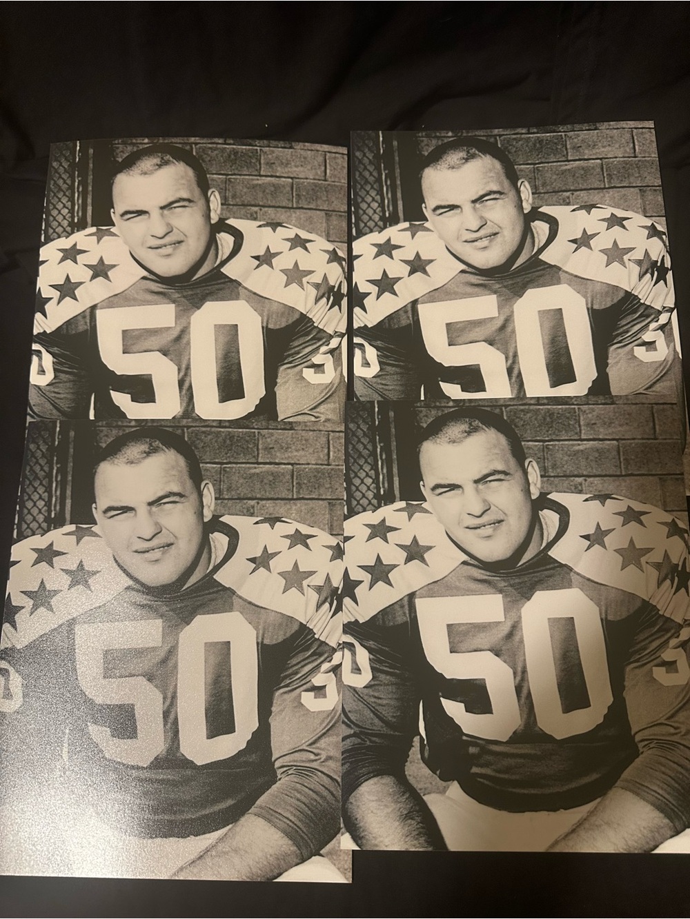 Dick Butkus lot of 4 Vintage Football Poster Set - Black and White 8x10